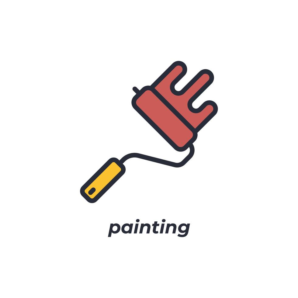 vector firmar pintura símbolo es aislado en un blanco antecedentes. icono color editable.
