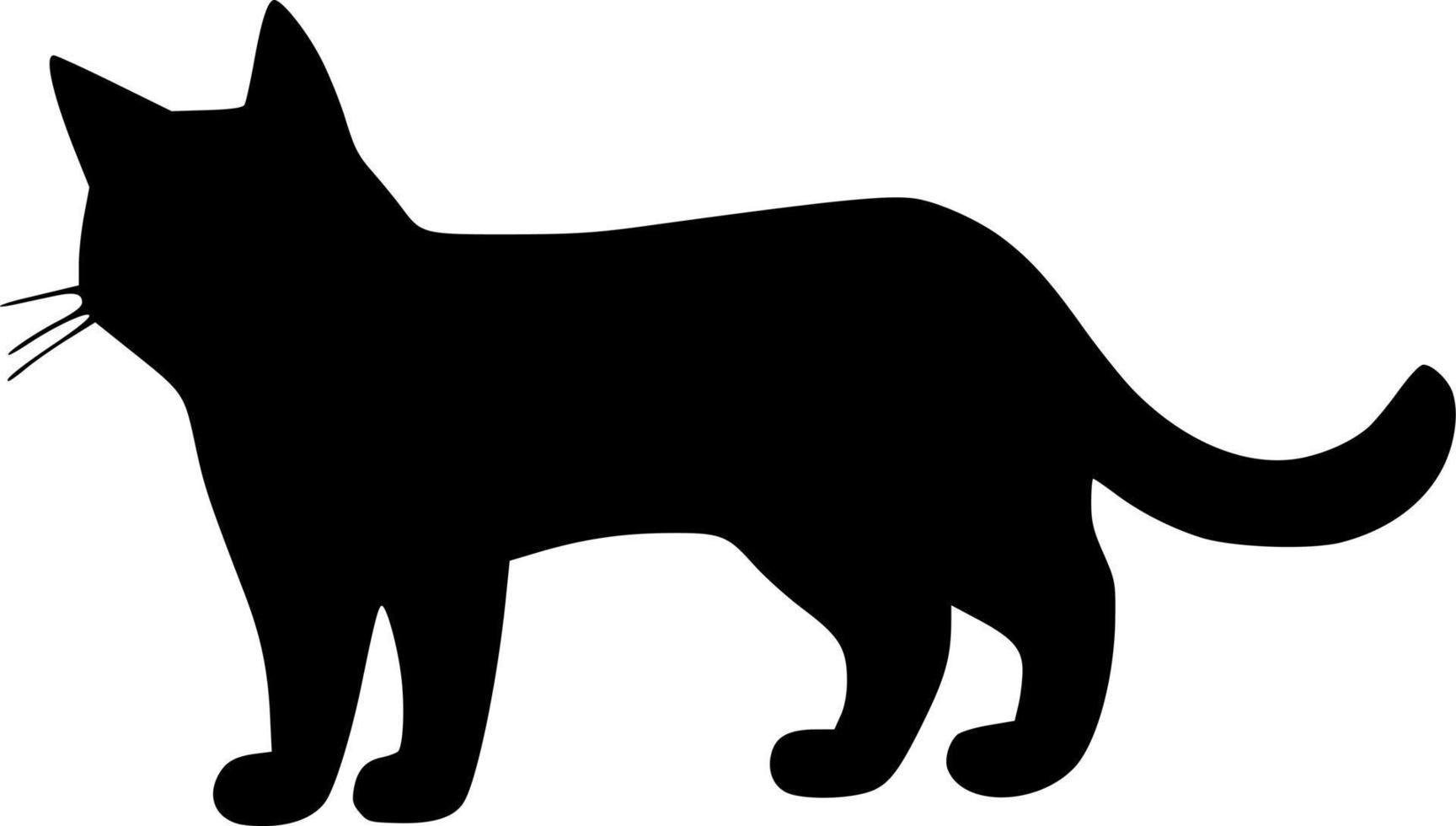 black and white of cat icon vector