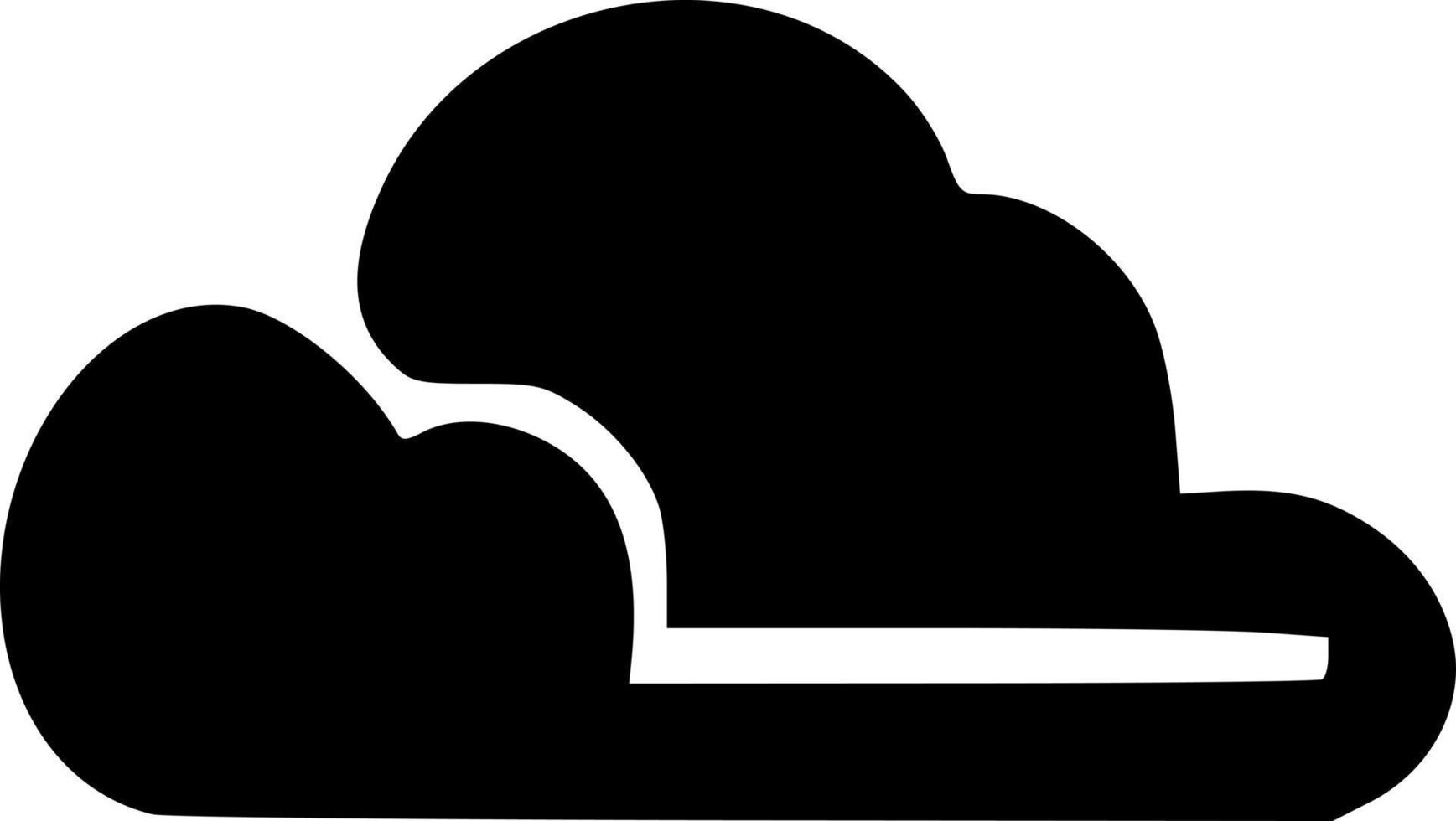 negro y blanco de nube icono vector