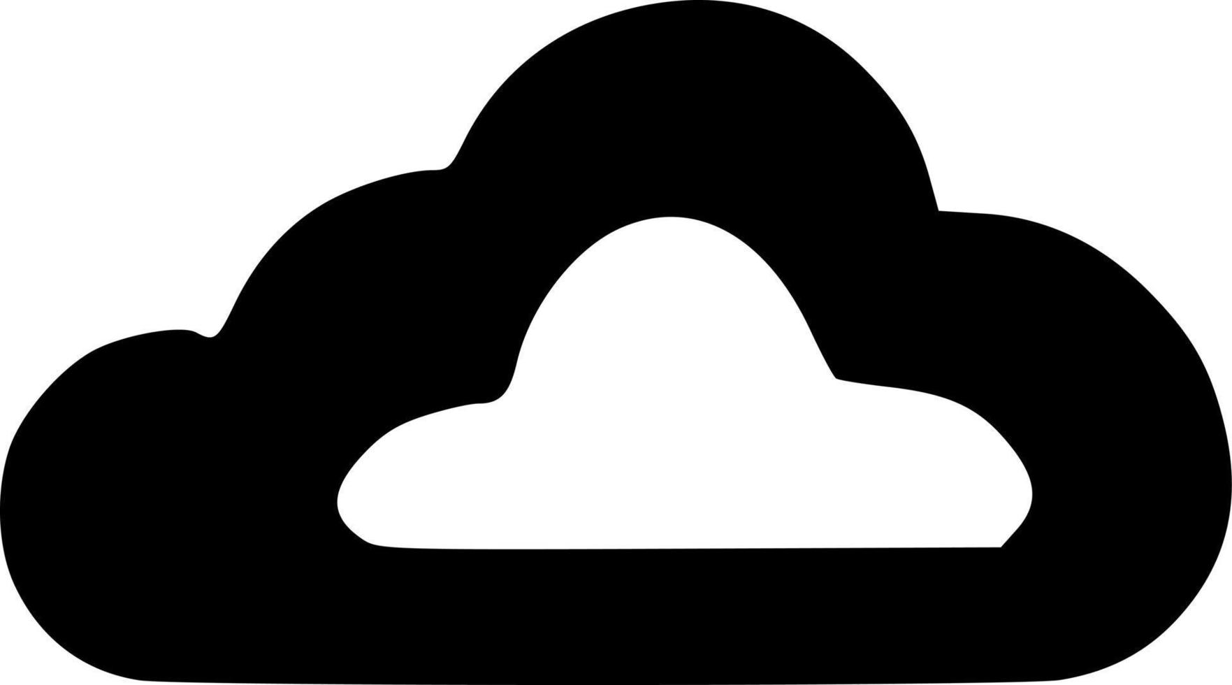 black and white of cloud icon vector