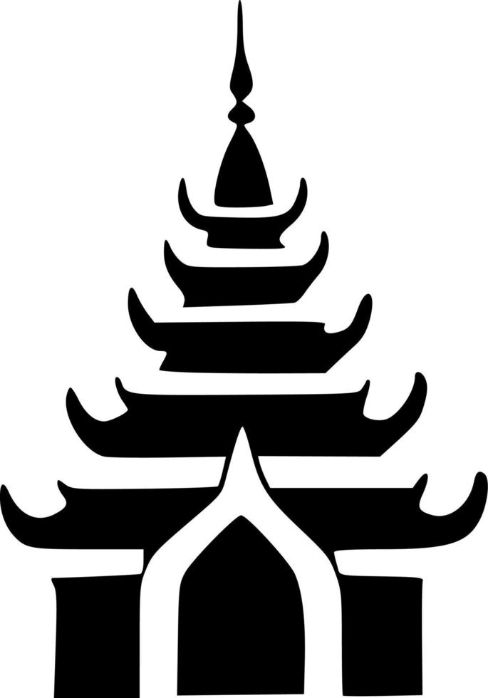 black temple icon vector