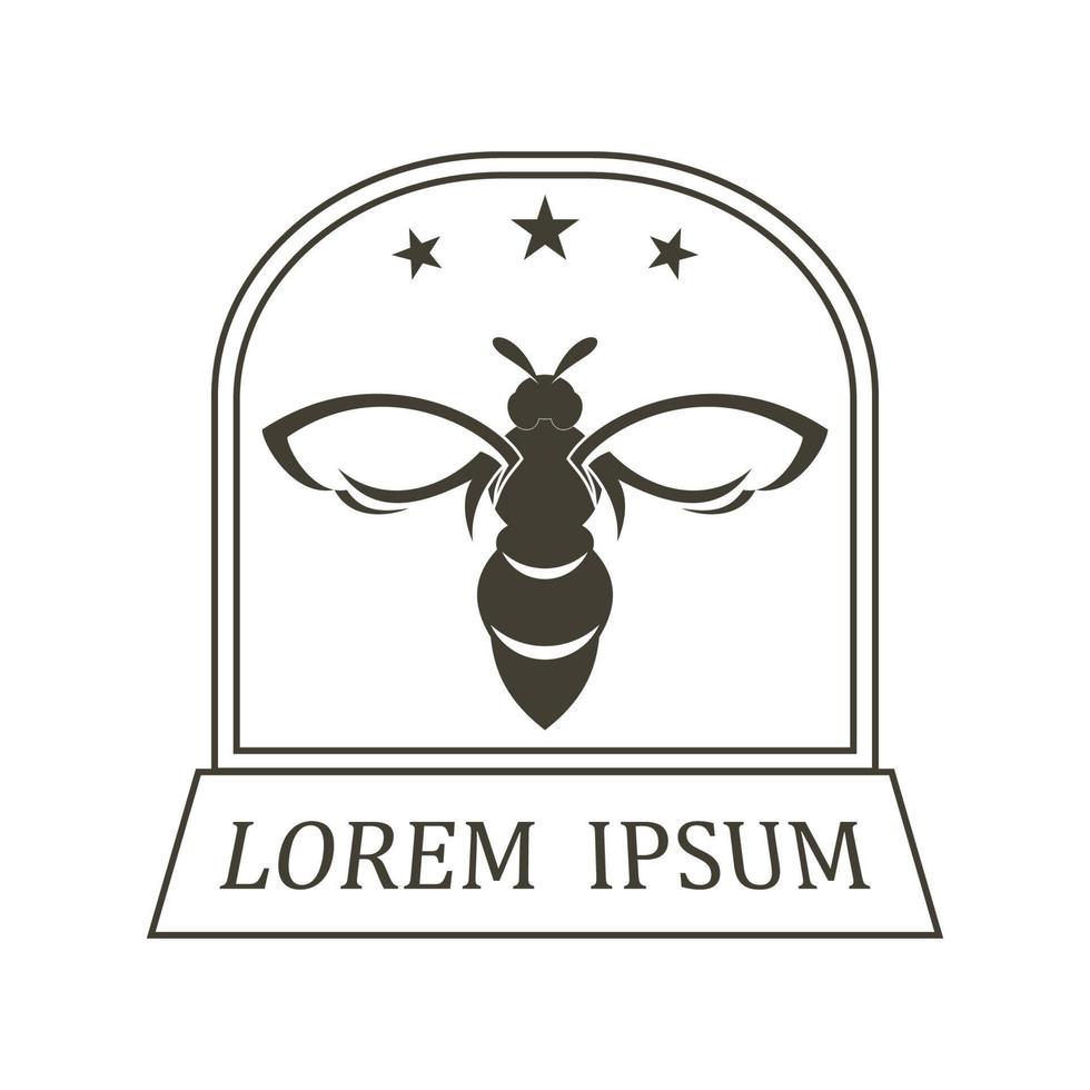 bee logo illustrations design icon vector