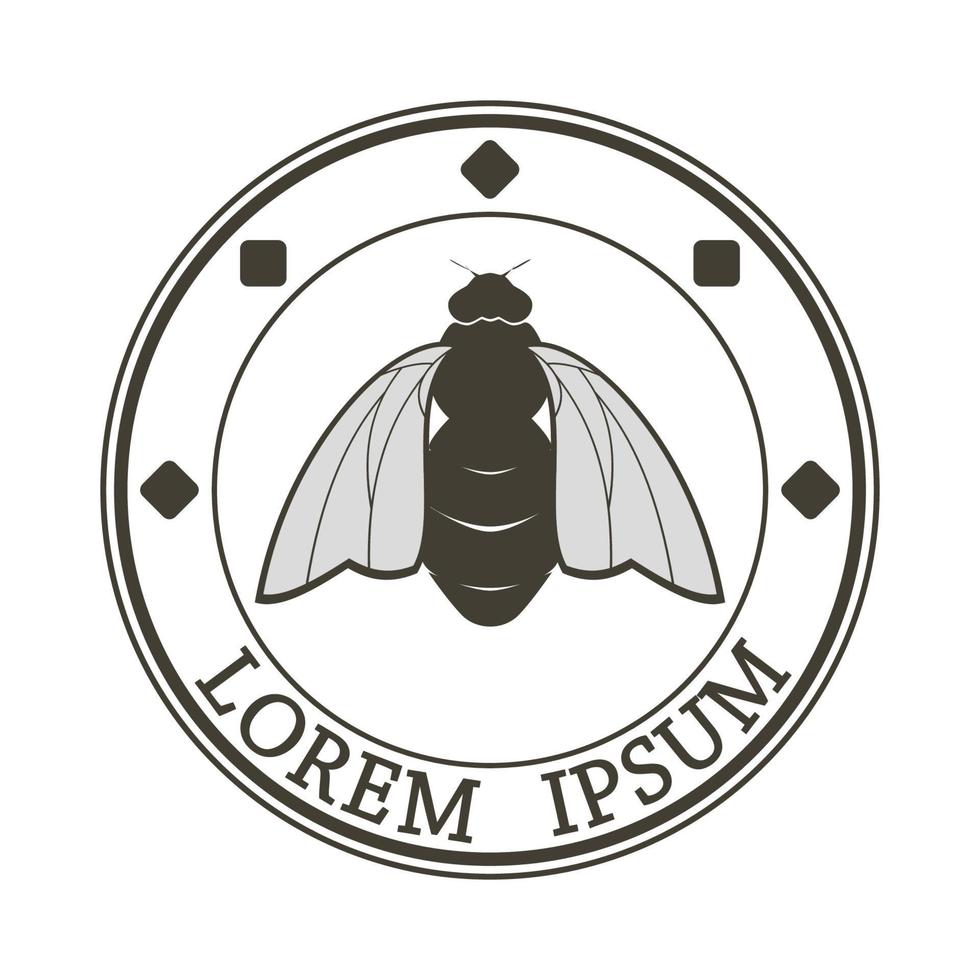 icono de diseño de ilustraciones de logotipo de abeja vector