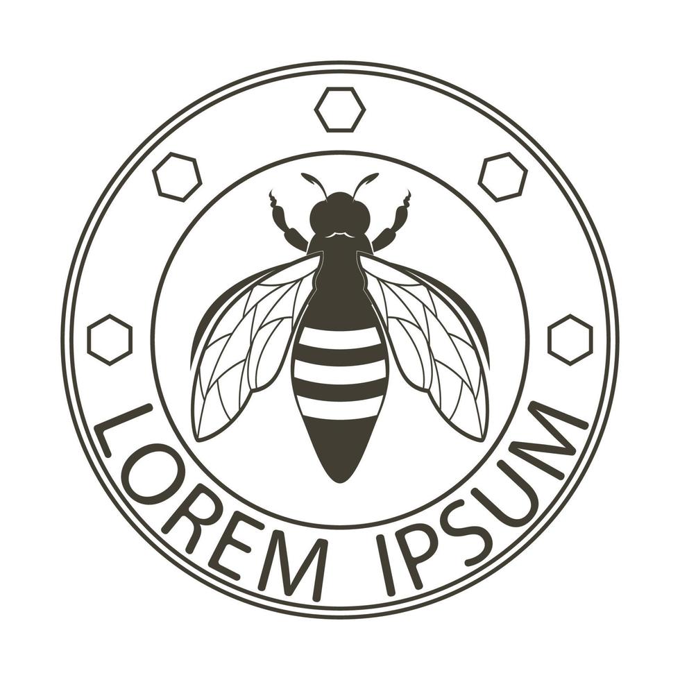 bee logo illustrations design icon vector