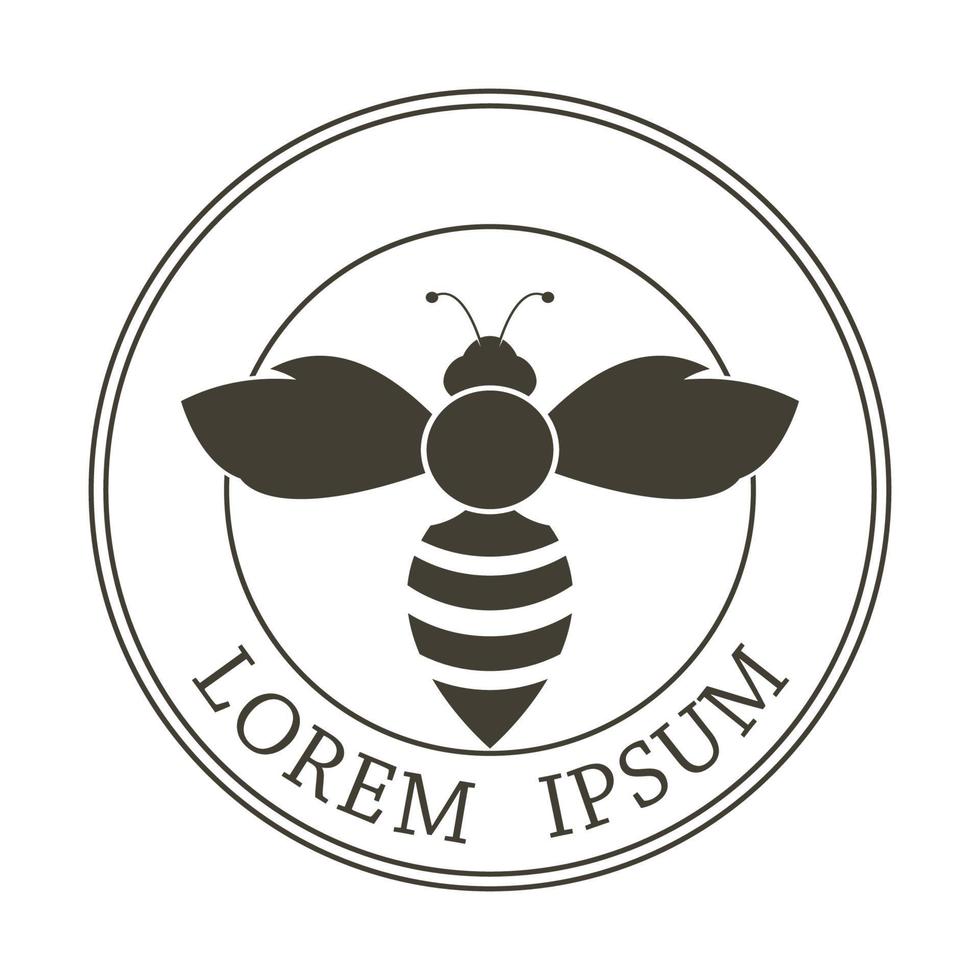 icono de diseño de ilustraciones de logotipo de abeja vector