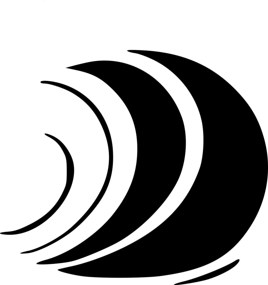 black tsunami waves icon vector