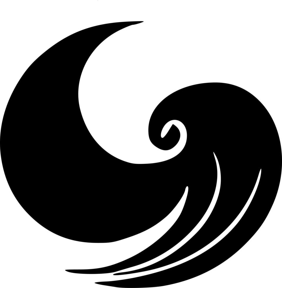 black tsunami waves icon vector