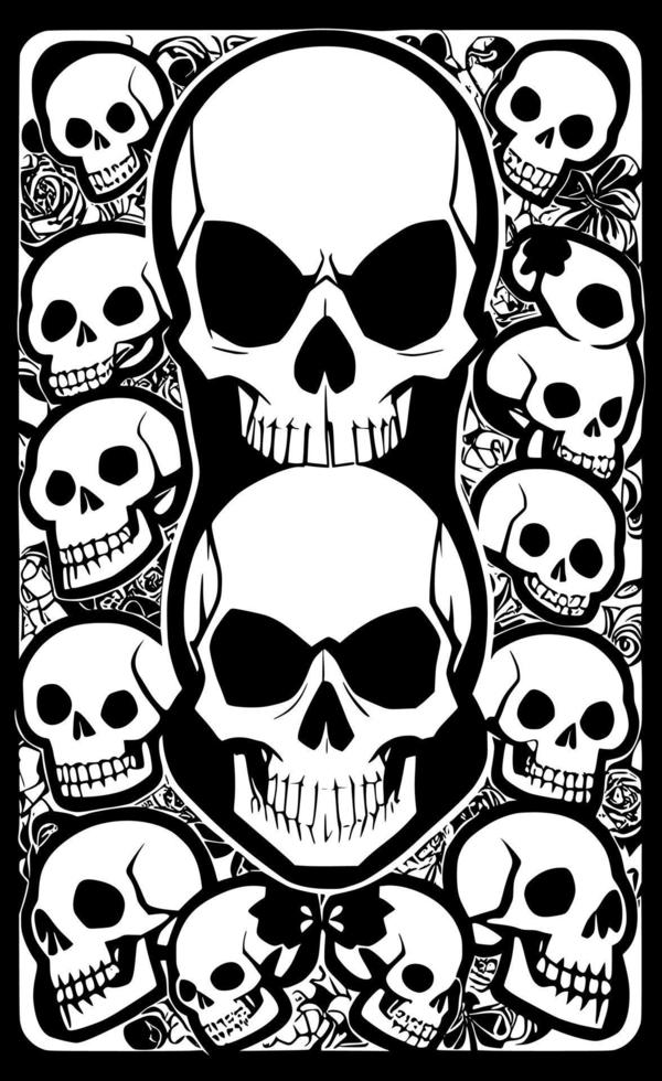 vector illustration of skull cartoon