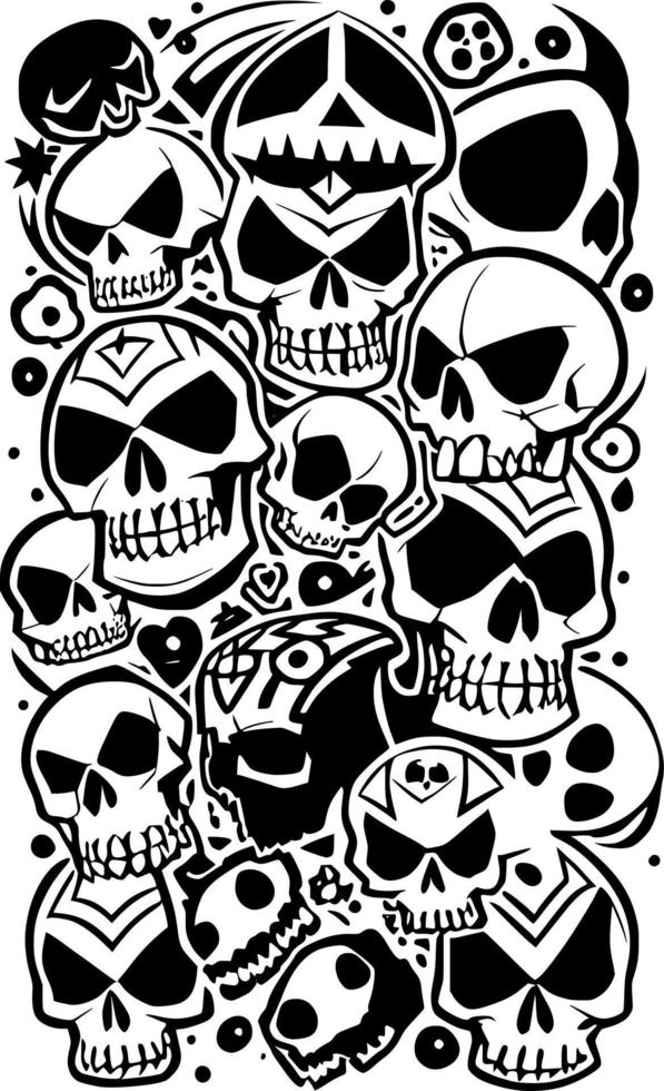 ilustración vectorial de dibujos animados de calavera vector