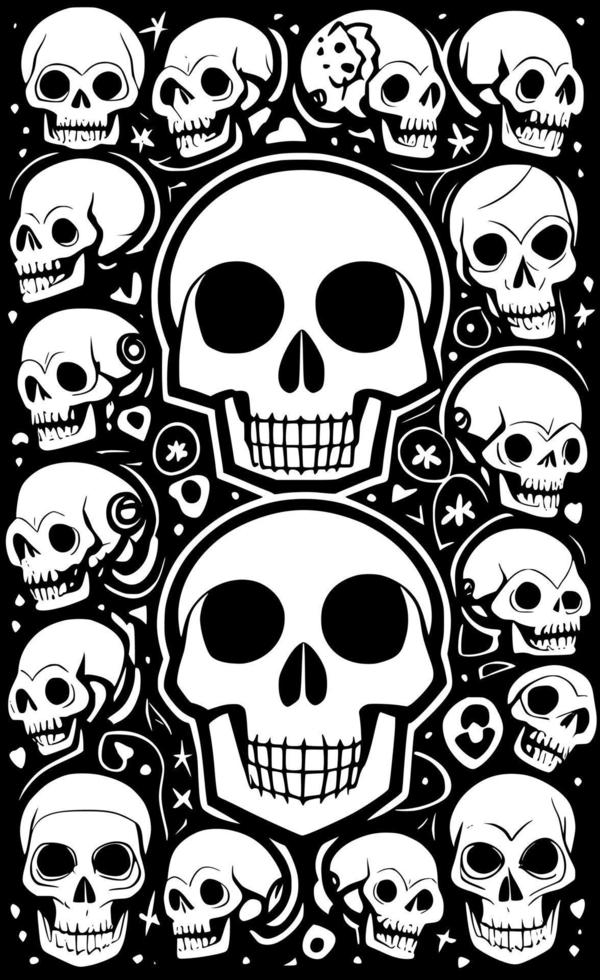 ilustración vectorial de dibujos animados de calavera vector