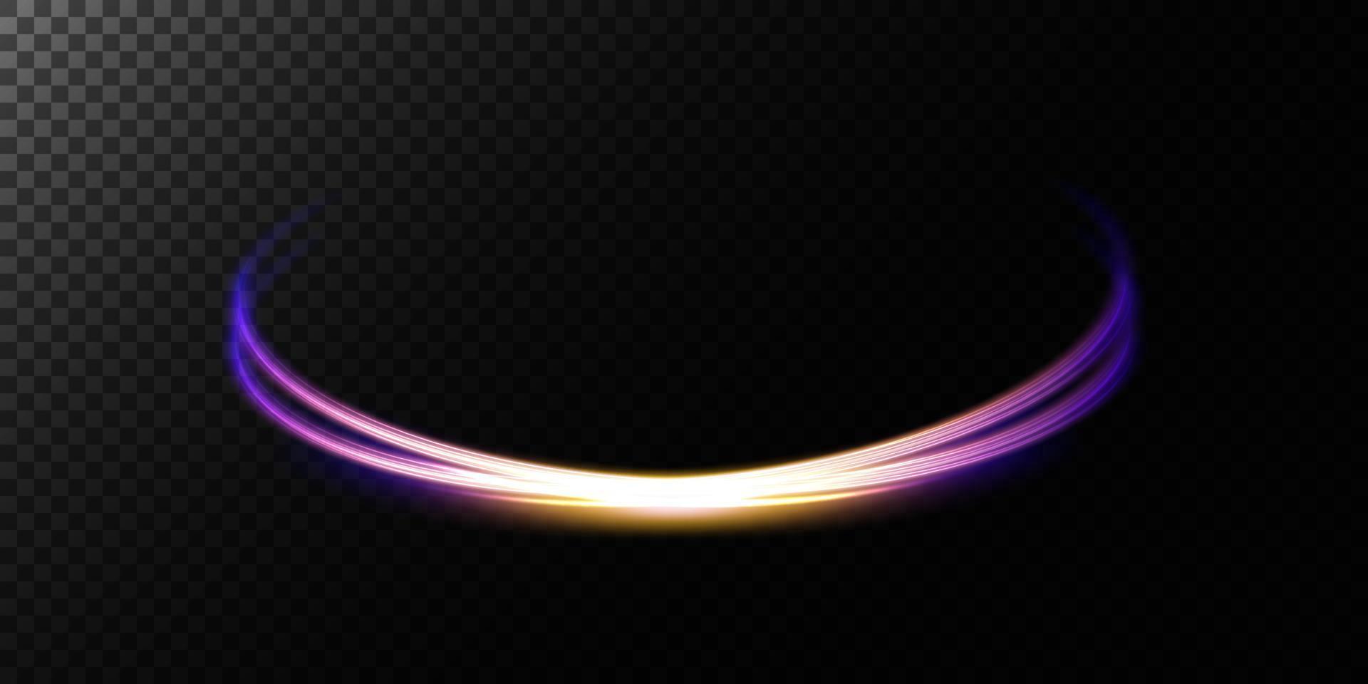 Abstract light lines of movement and speed with white color glitters. Light everyday glowing effect. semicircular wave, light trail curve swirl, car headlights, incandescent optical fiber png. vector