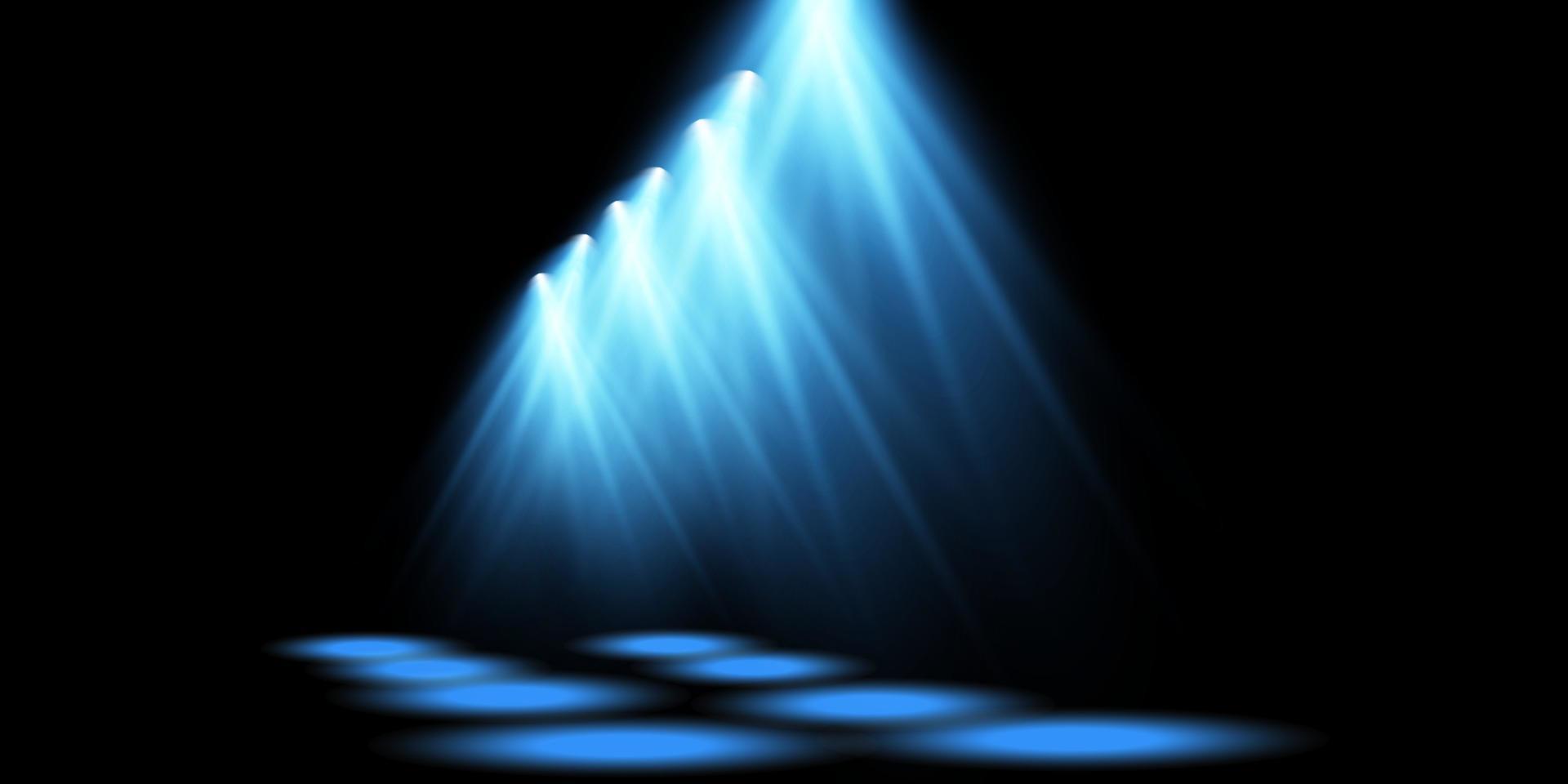 Vector blue Spotlights. Scene. Light Effects. Glow light effect.