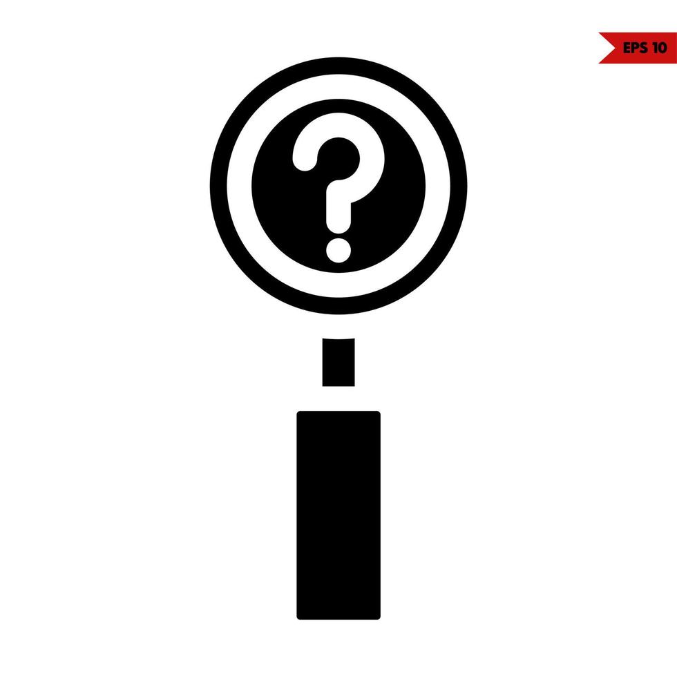 question mark in magnyfing glass glyph icon vector