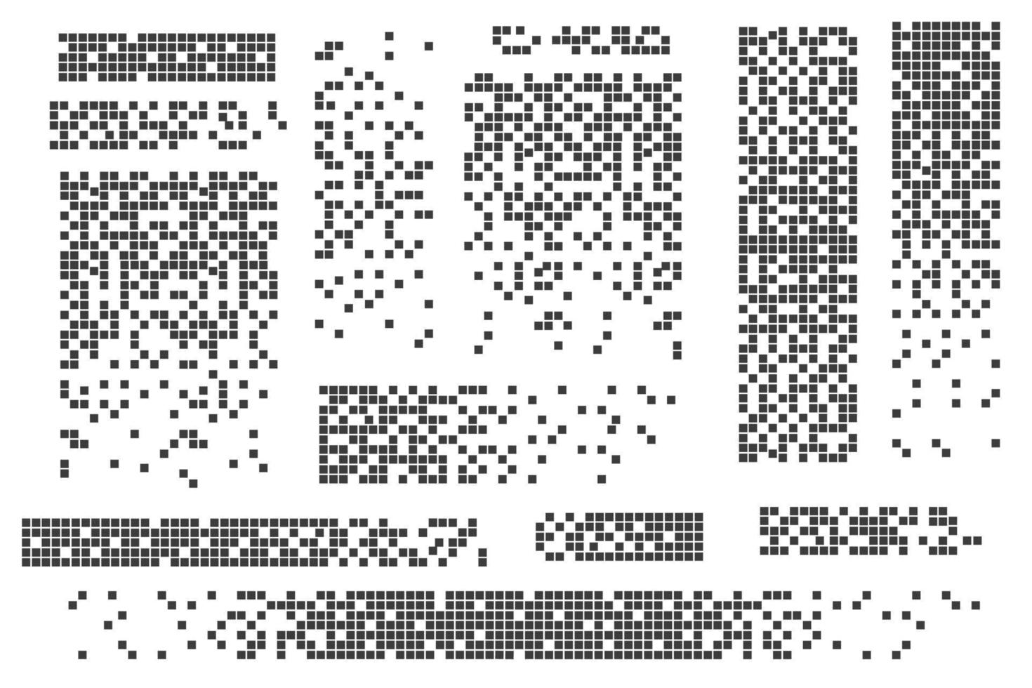 Dissolved filled square dotted vector icon with disintegration effect. Vector rectangle elements are grouped. Isolated on white background.