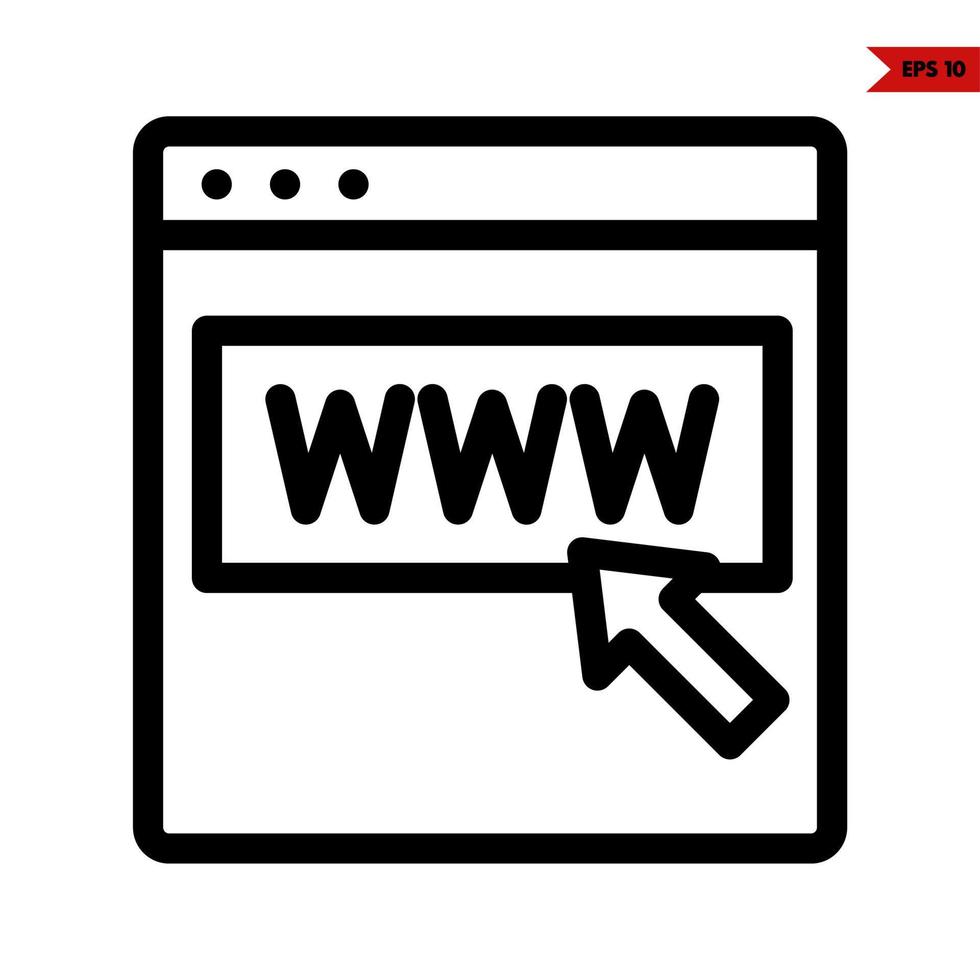 website in monitor and arrow line icon vector