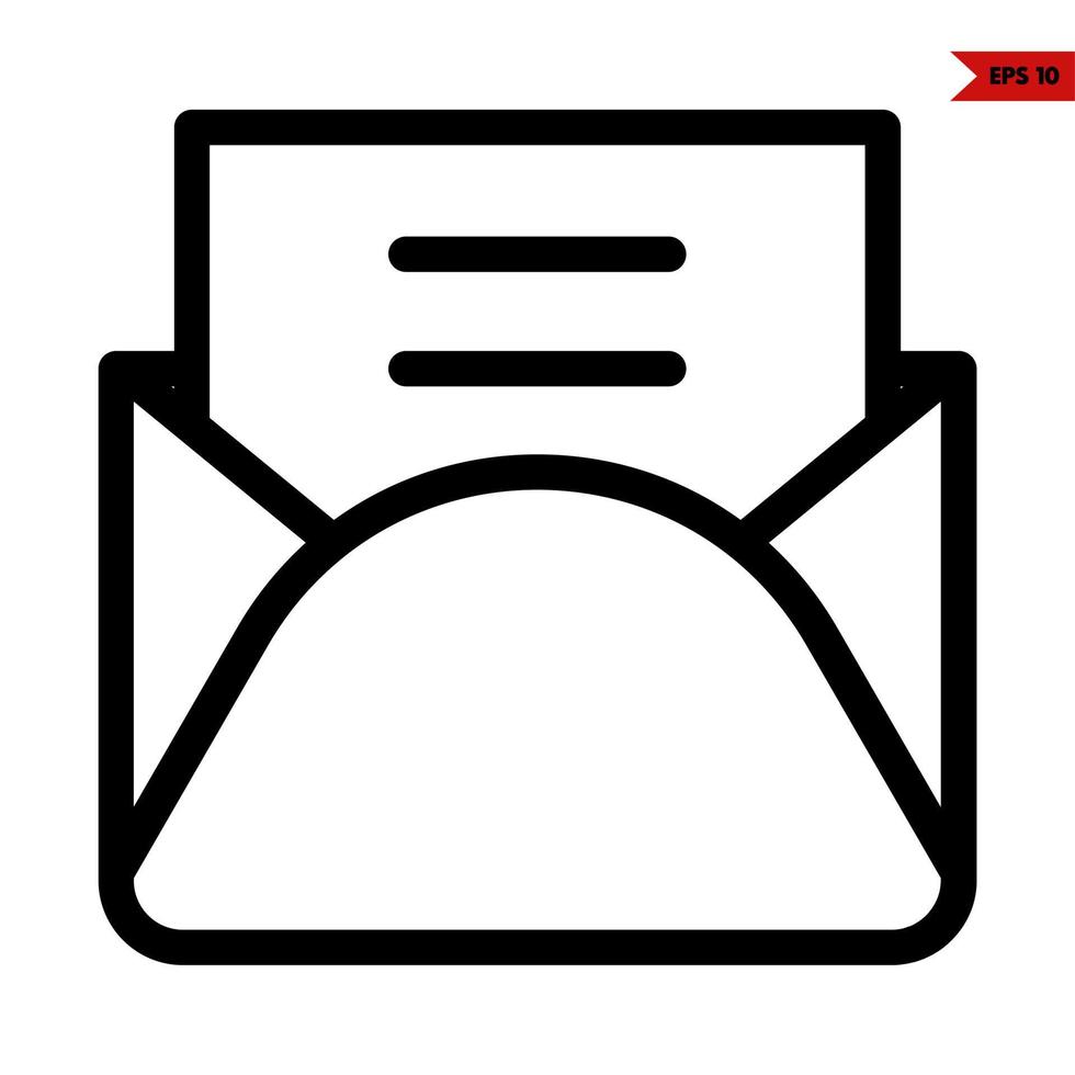 paper document in mail line icon vector