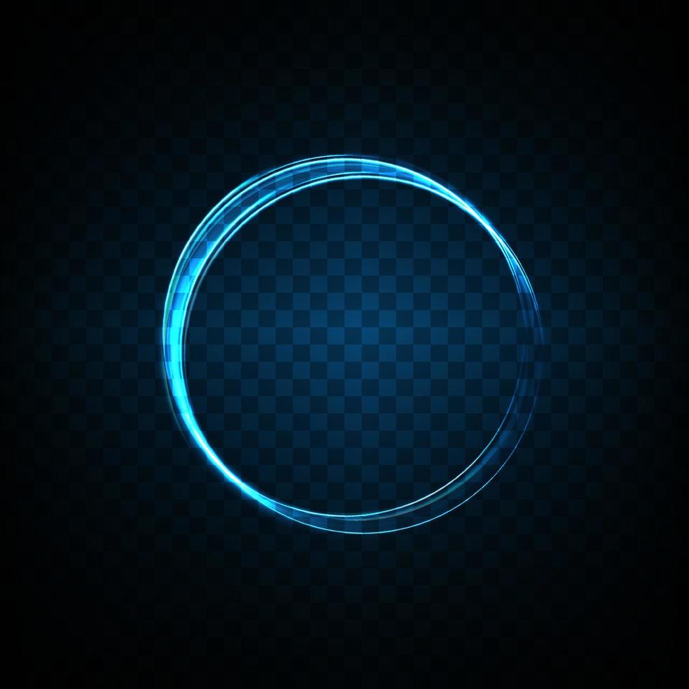 Abstract light lines of movement and speed in blue. Light everyday glowing effect. semicircular wave, light trail curve swirl vector