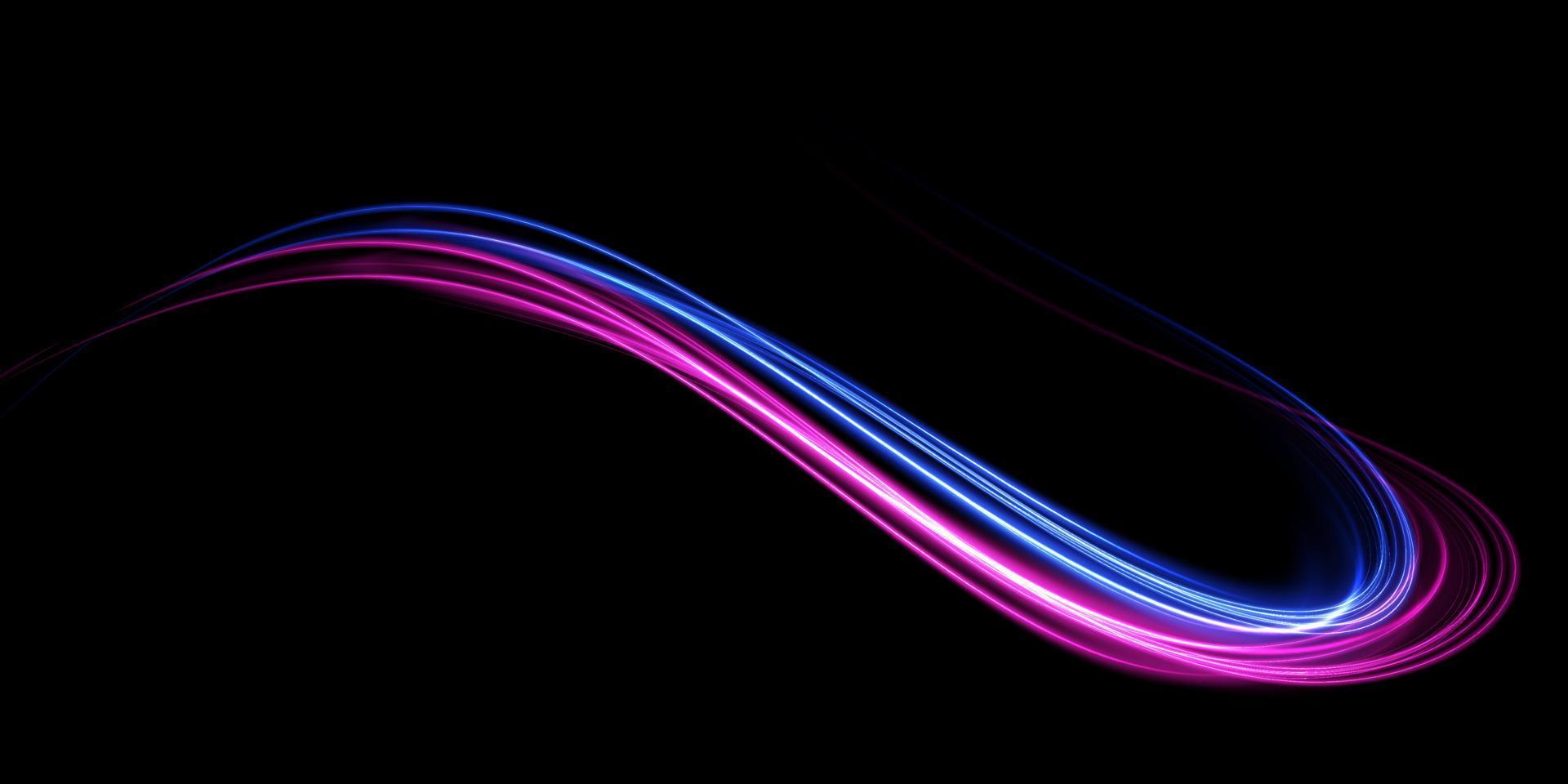 Mystical speed purple and blue stripes, glitter effect. The glow of cosmic rays. Neon lines of speed and fast wind. Glow effect, powerful energy. vector