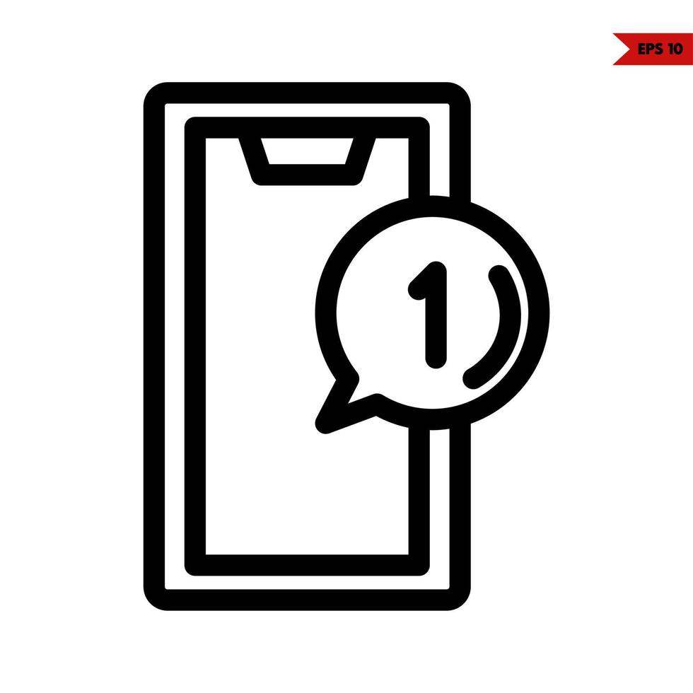 mobile phone with number in space bubble line icon 21652641 Vector Art