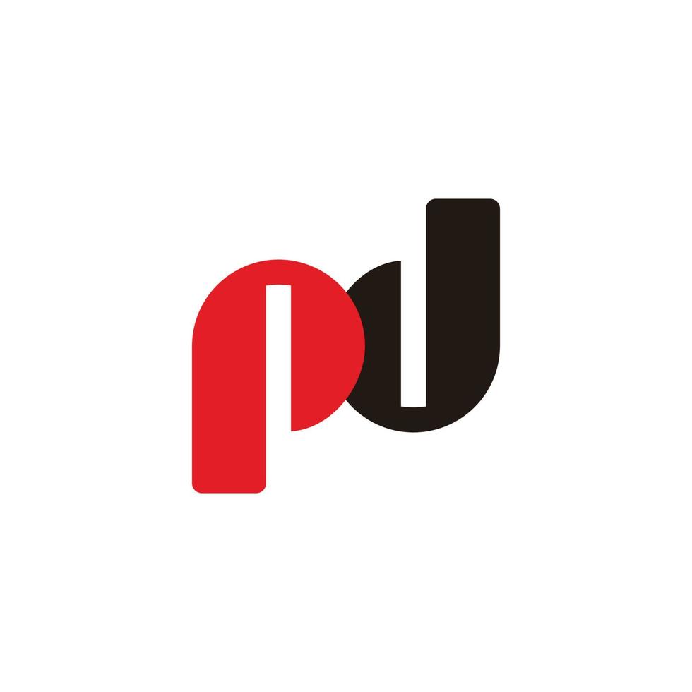 letter pd simple linked colorful geometric circle logo vector