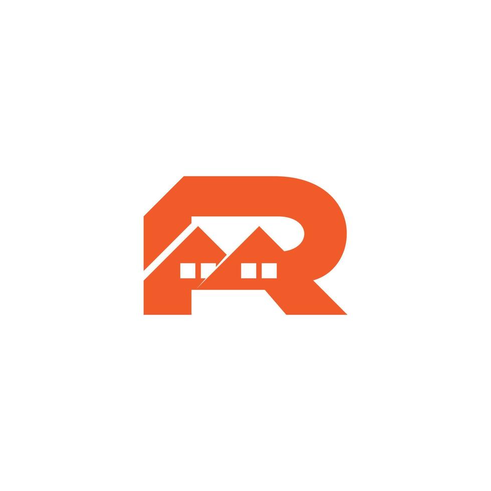 letter r home resident simple logo vector