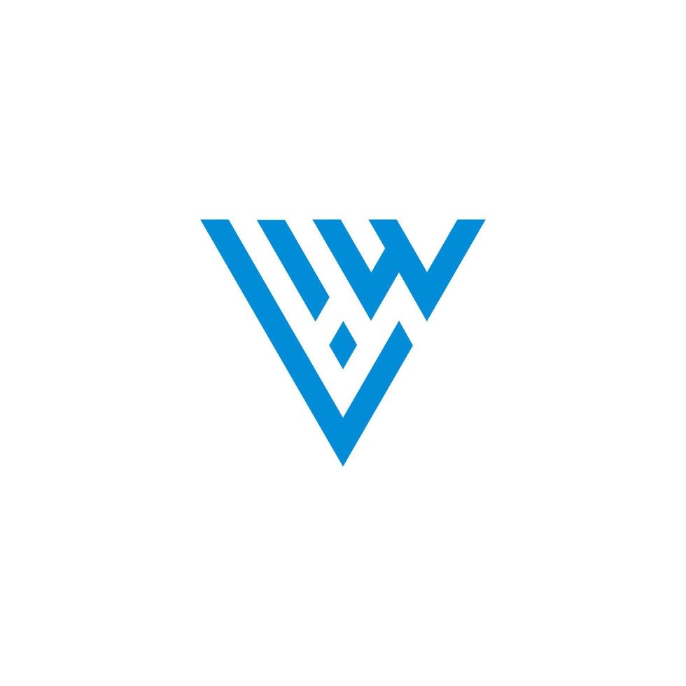letter iw geometric line triangle logo vector