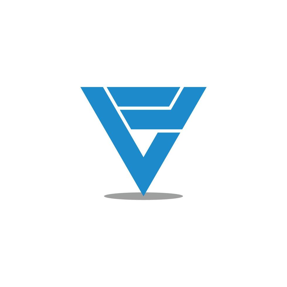 abstract stripes letter v triangle geometric line logo vector