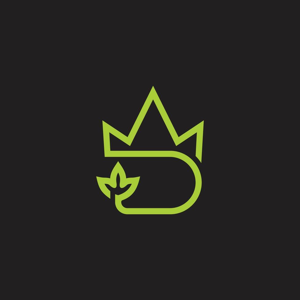 letter d crown leaf simple logo vector