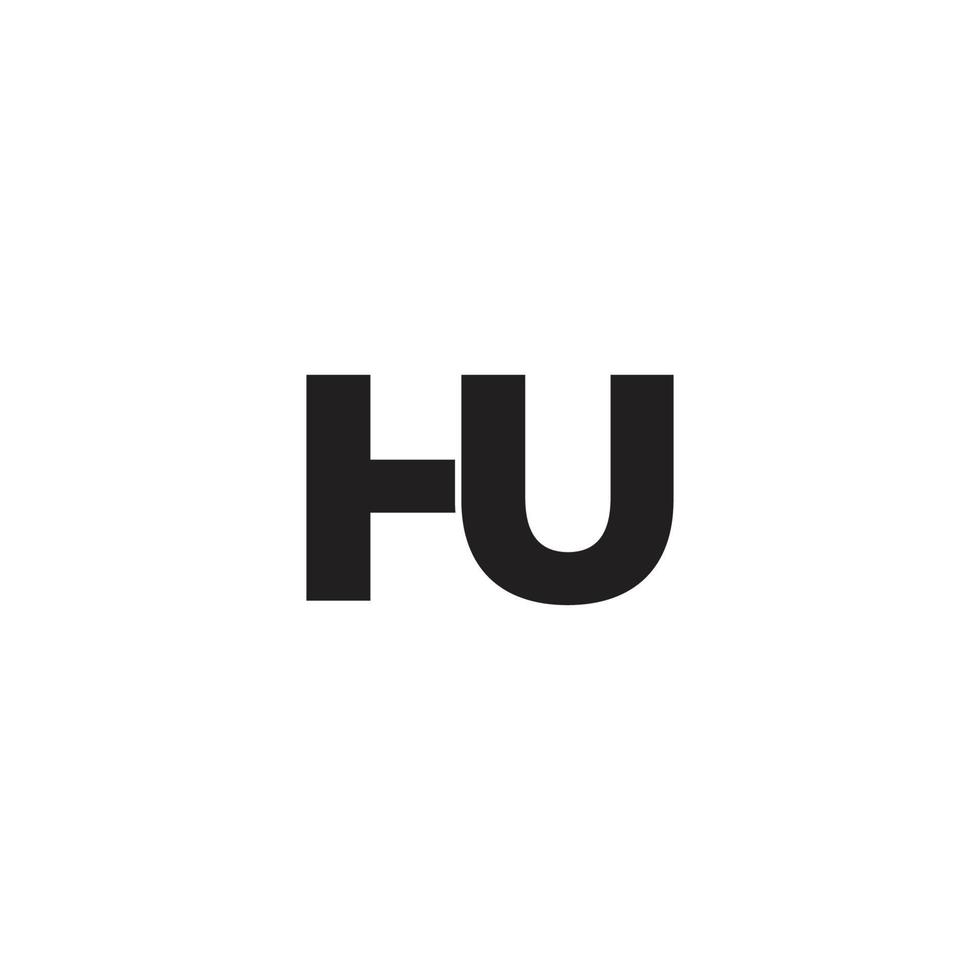 letter hu simple curves geometric logo vector