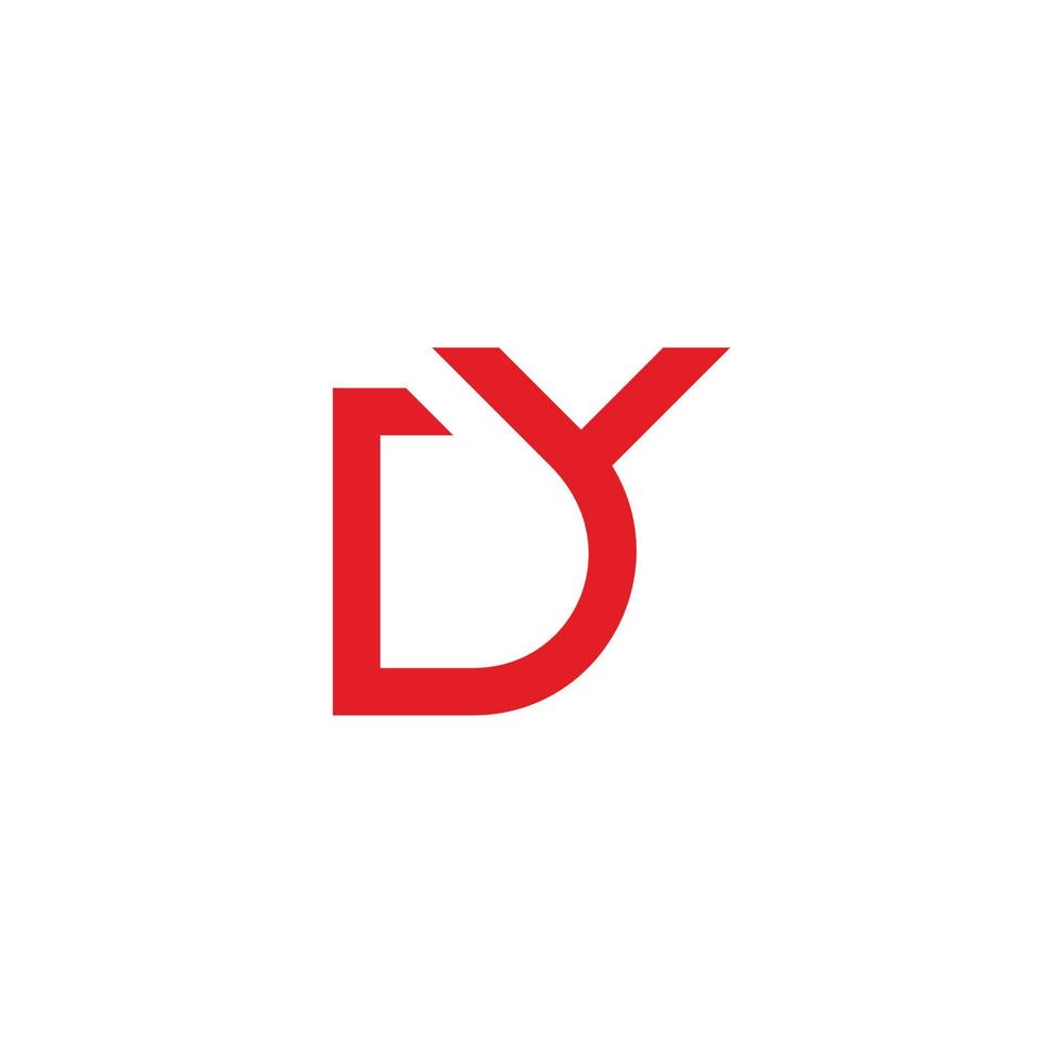 letter dy linked geometric simple line logo vector