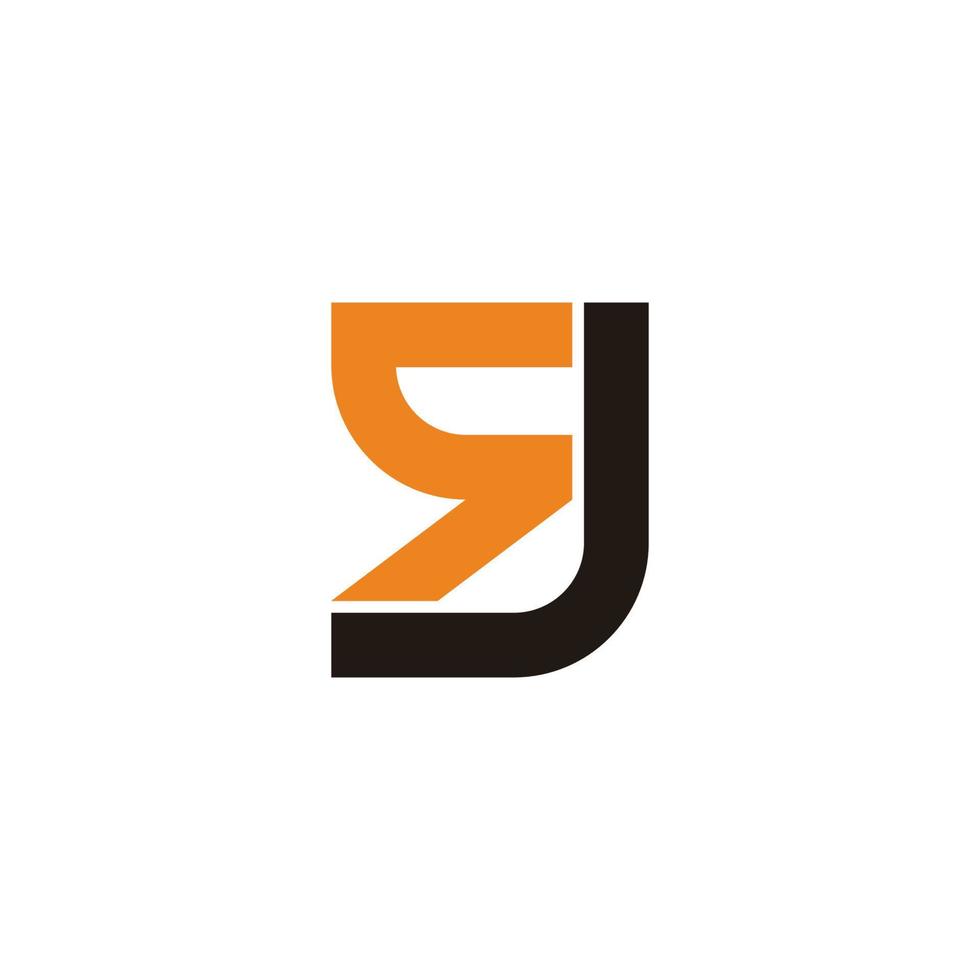 letter sj colorful simple geometric line logo vector