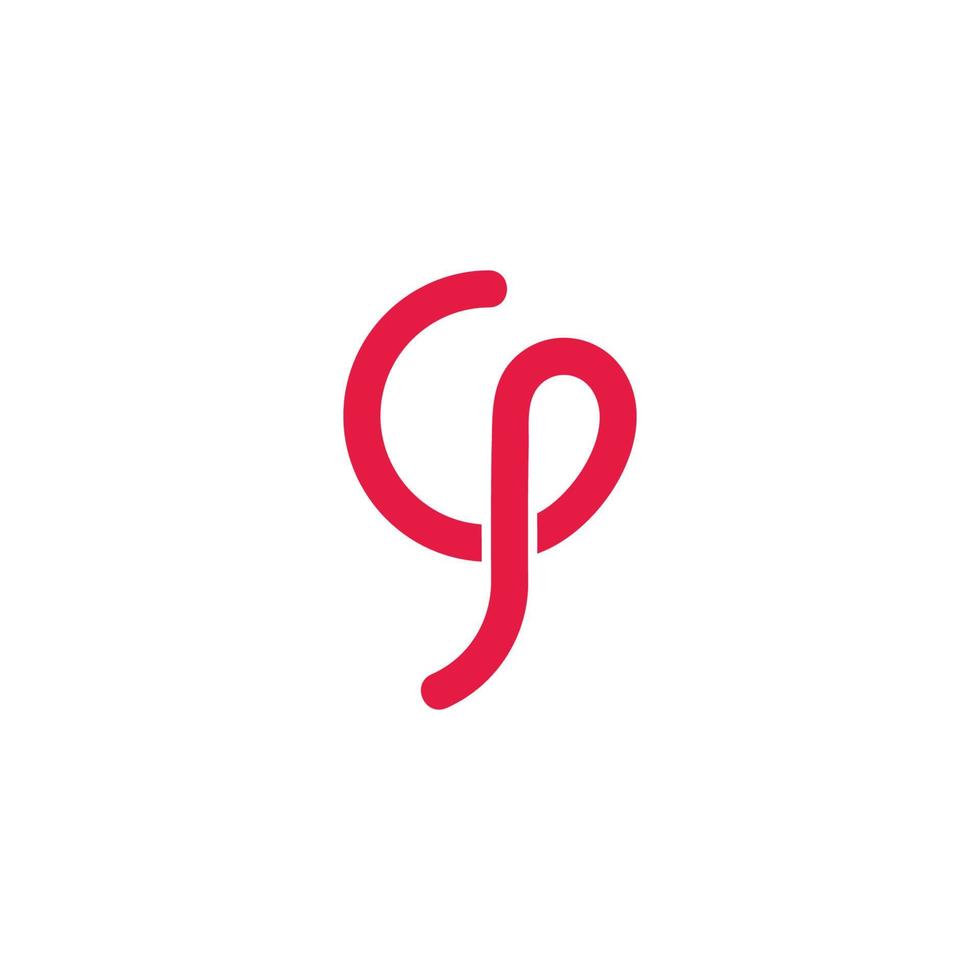 letter cp loop geometric line logo vector