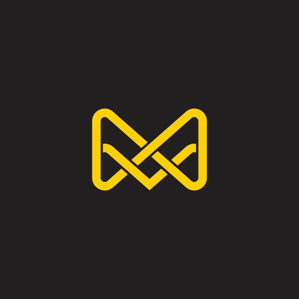 letter ma infinity simple overlap line logo vector