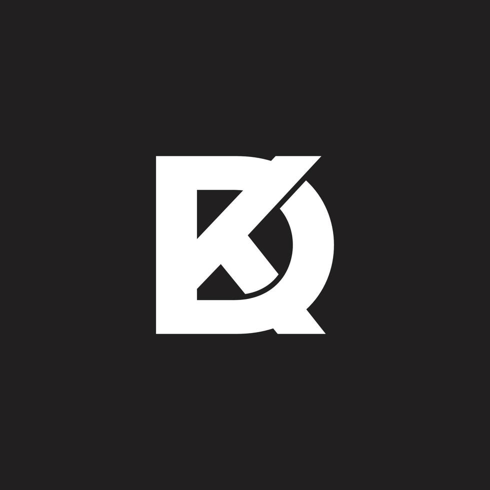 abstract letter kd overlapping flat logo vector