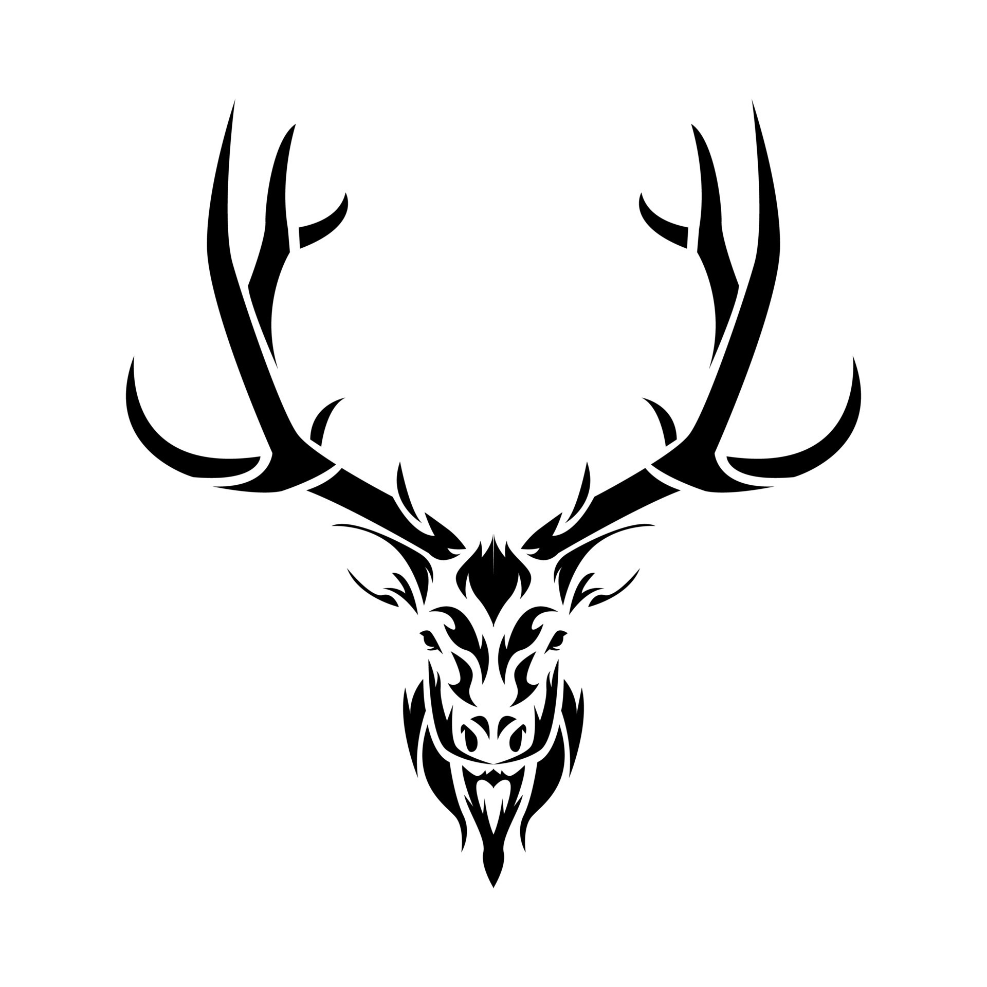 elk, deer head in tribal tattoo style. animal, wild, hunting concept. suitable for print, sticker, and other designs. vector illustration. 21653145 Vector Art at Vecteezy