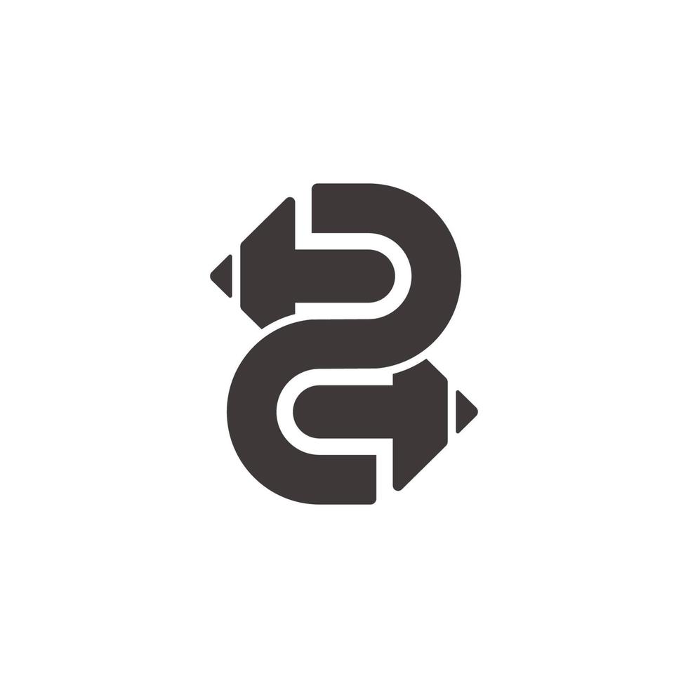 número dos lapices educación símbolo logo vector geométrico diseño