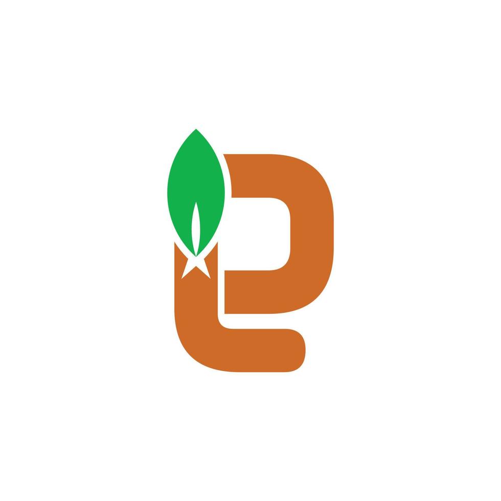 letter e simple leaf tree symbol logo vector