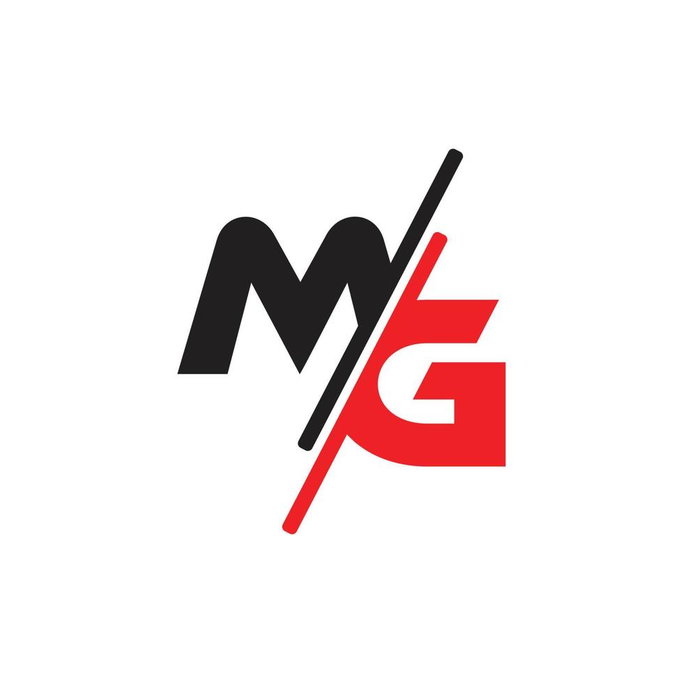 letter mg slice colorful logo vector