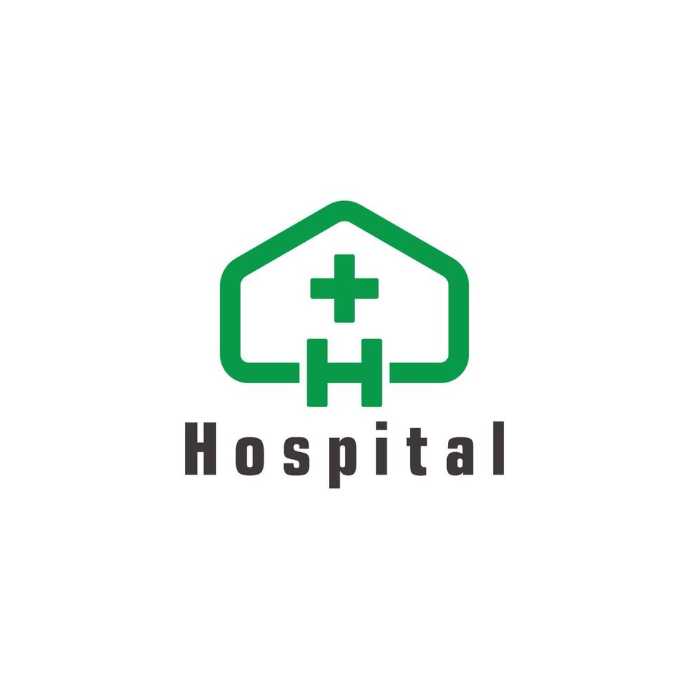 letter h home hospital plus medical symbol vector