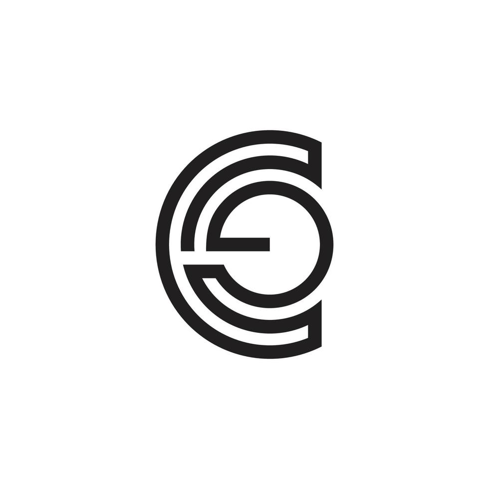 abstract letter ce stripes linear design symbol vector