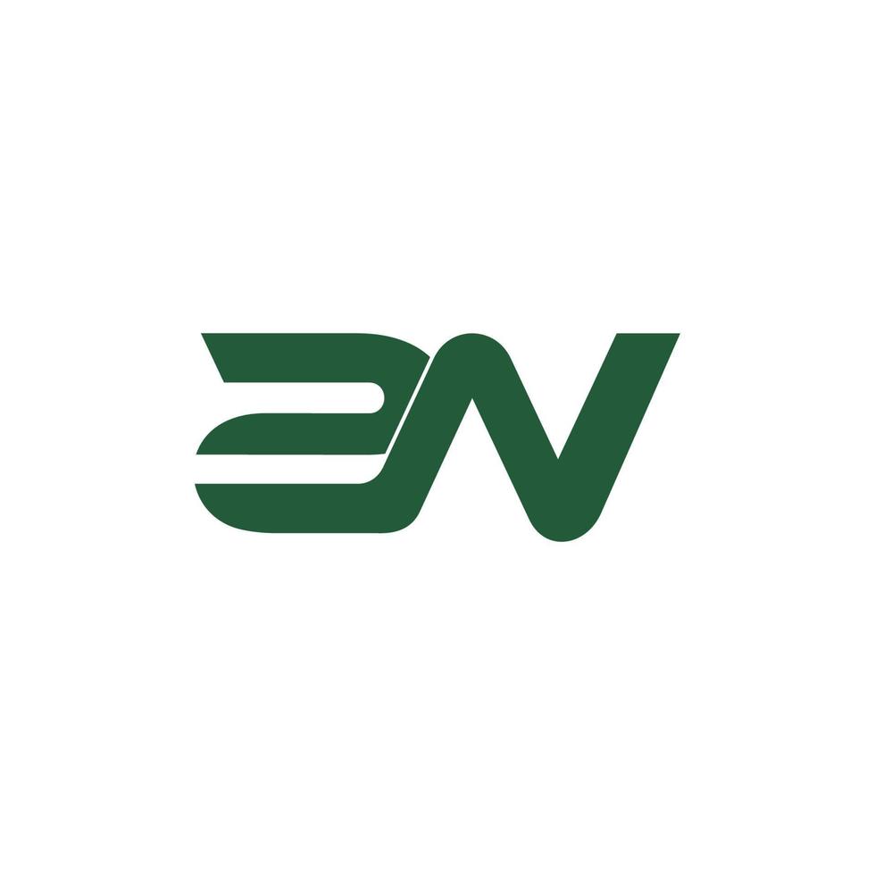 letter 2n line geometric linked overlapping logo vector