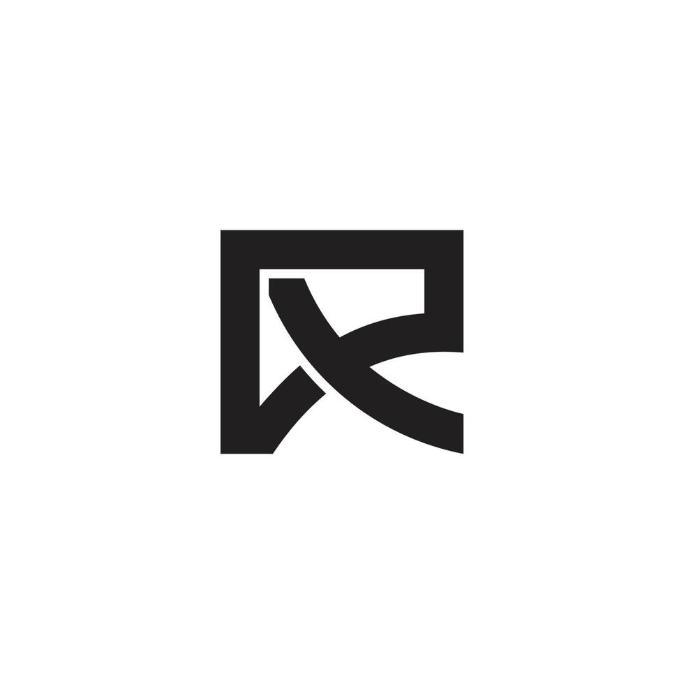 letter rl linked geometric line logo vector