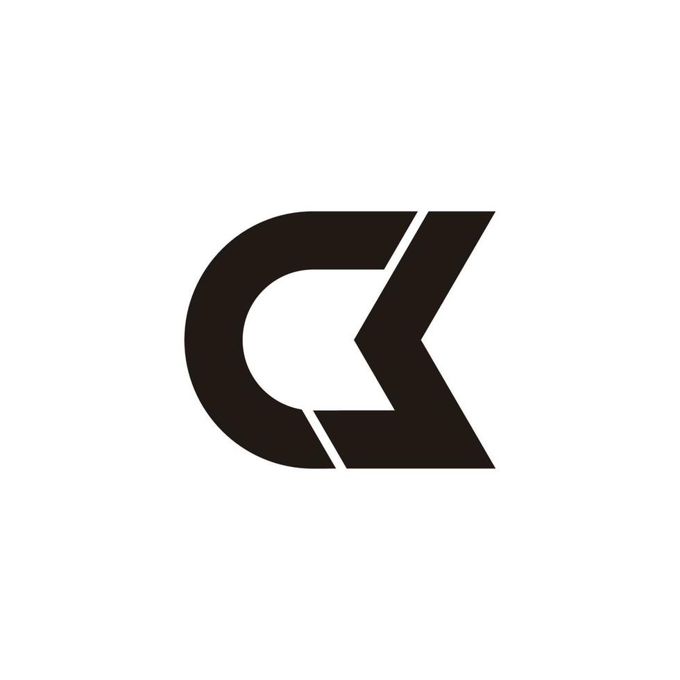 letter cb simple geometric link line logo vector