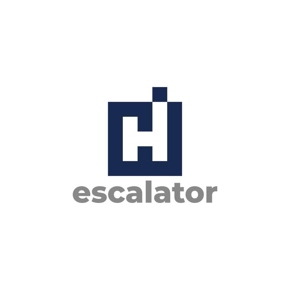 letter h hotel escalator symbol geometric square logo vector