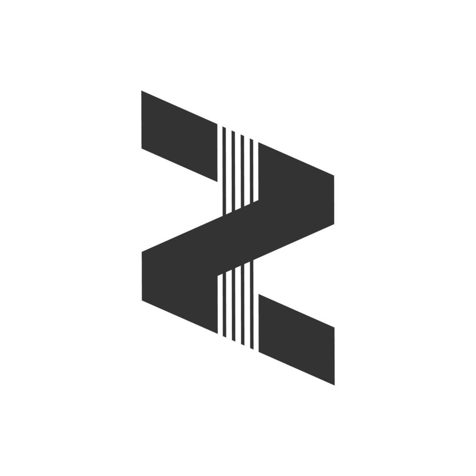 letter z stripes geometric logo vector