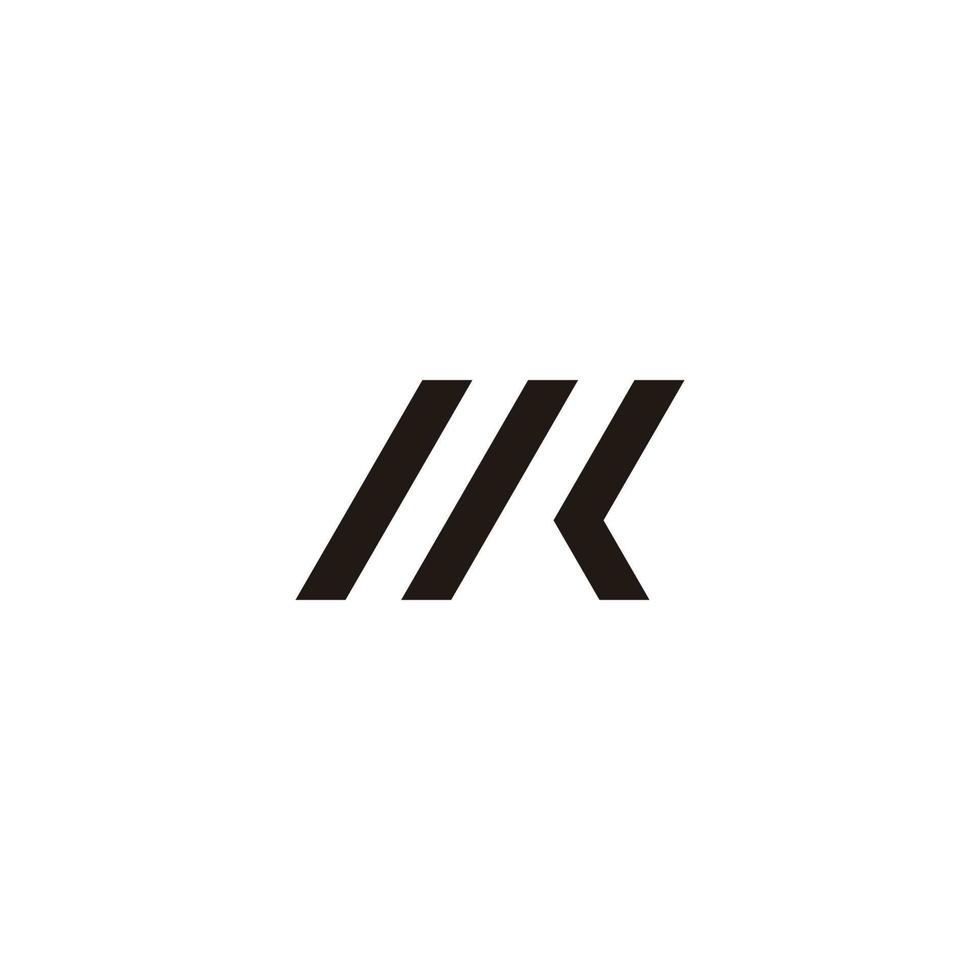 letter mk stripes motion arrow simple geometric logo vector