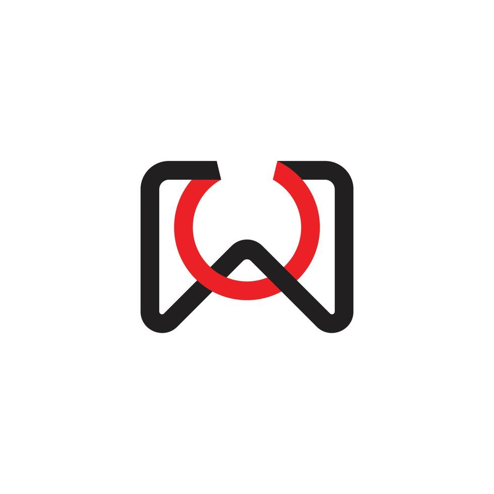 letra wo vistoso superposición línea logo vector