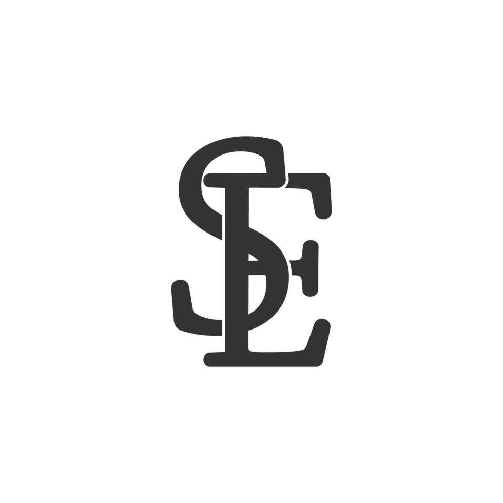 letter se linked font overlapping design symbol vector