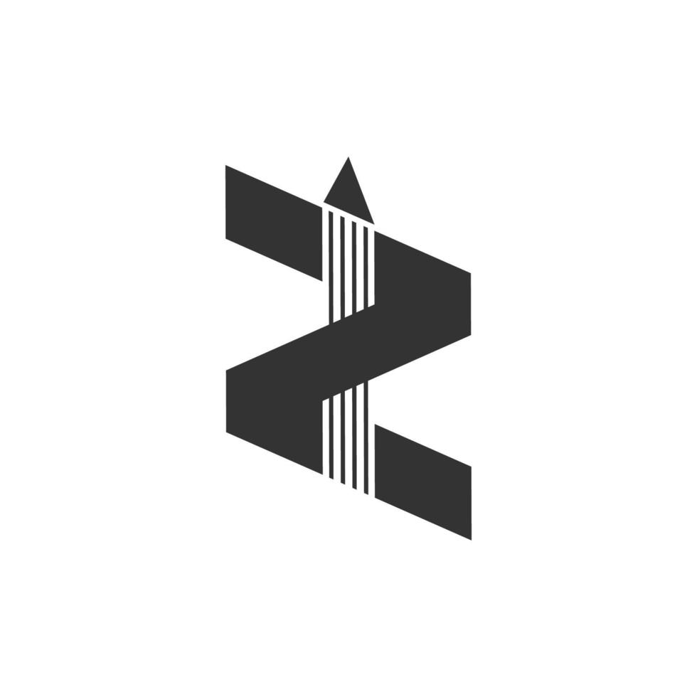 letter z stripes geometric arrow logo vector