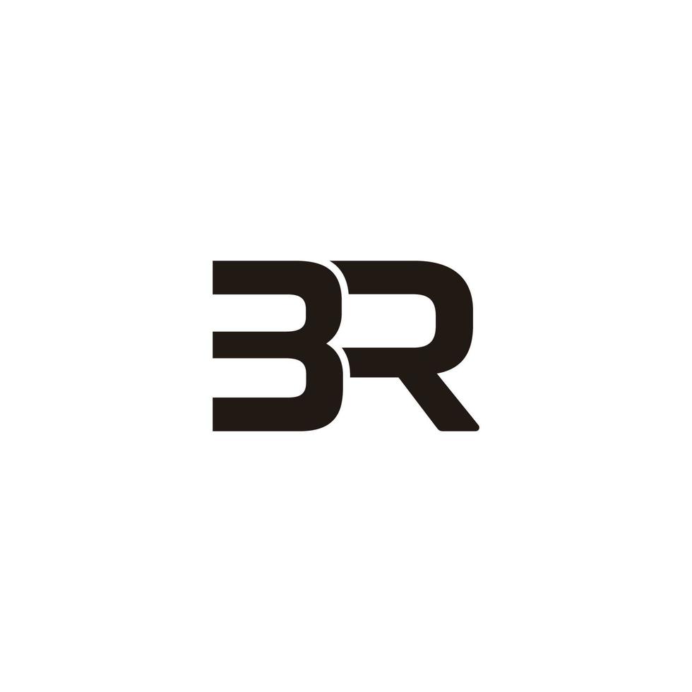 letter br simple clean geometric logo vector